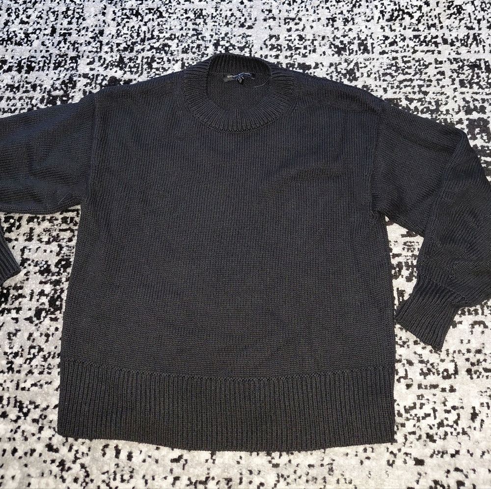 BANANA REPUBLIC Black Volume Sleeve Ribbed Sweater XS EUC - Picture 5 of 11